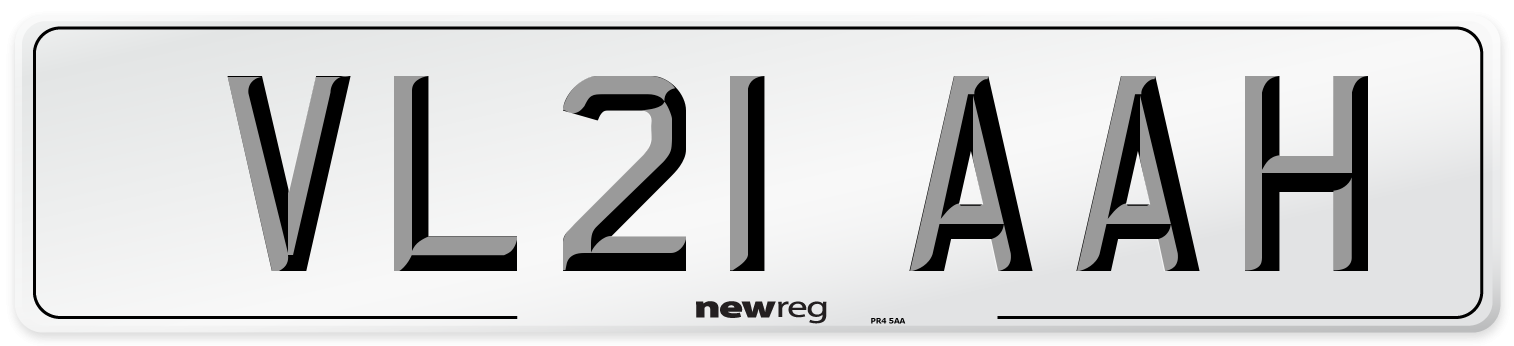 VL21 AAH Number Plate from New Reg